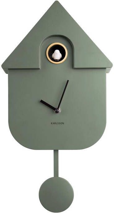Karlsson wandklok Modern Cuckoo 41 x 21 5 cm staal groen - Foto 3