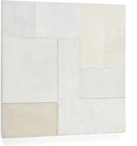 Kave Home Abstract doek Pineda wit 95 x 95 cm