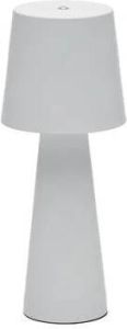 Kave Home Arenys klein tafellampje met wit geschilderde afwerking