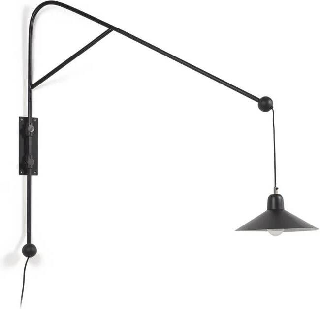 Kave Home Lamp Eleazar Metalen wandlamp eleazar met zwarte afwerking