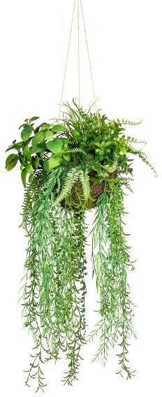 Kopu kunstplant BOL met diverse hangplanten 80 cm Groen