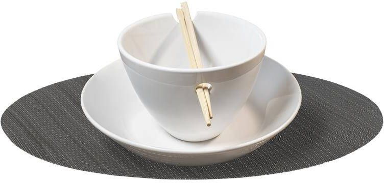 Krumble Placemat ovaal 32 x 45 cm Grijs