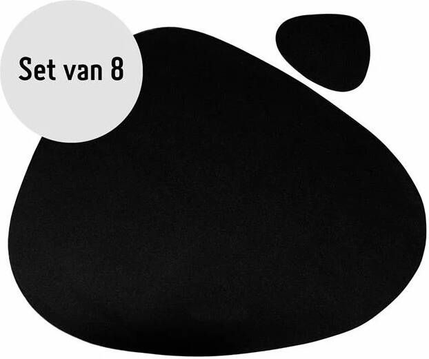 Krumble Placemat set design 8 stuks Zwart