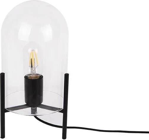 Leitmotiv Tafellamp Glass Bell Helder Zwart frame 30x16cm