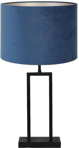 Light & Living Tafellamp Shiva|Velours Zwart|Blauw Ø30x62cm