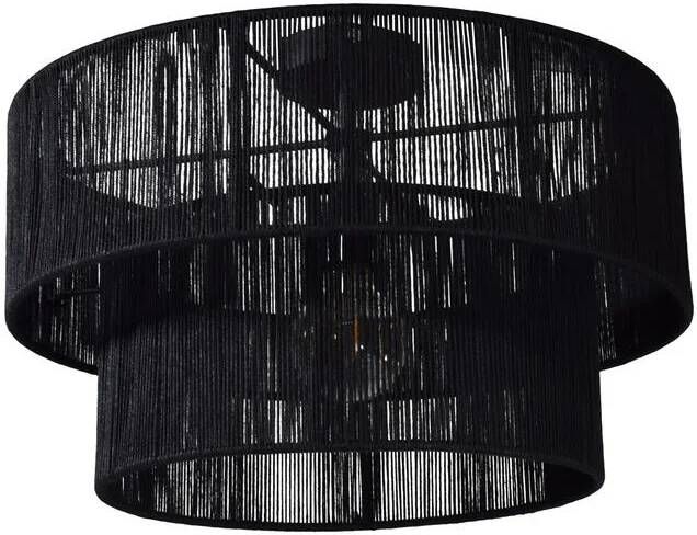 Loft42 Urban Interiors Plafondlamp Diro zwart Jute Ø45