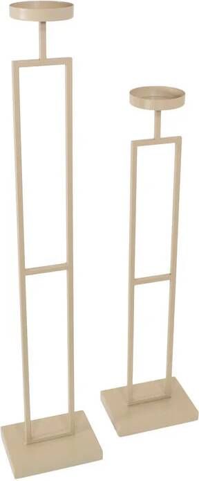 Loft42 Vloerkandelaar Set Flame Beige metaal