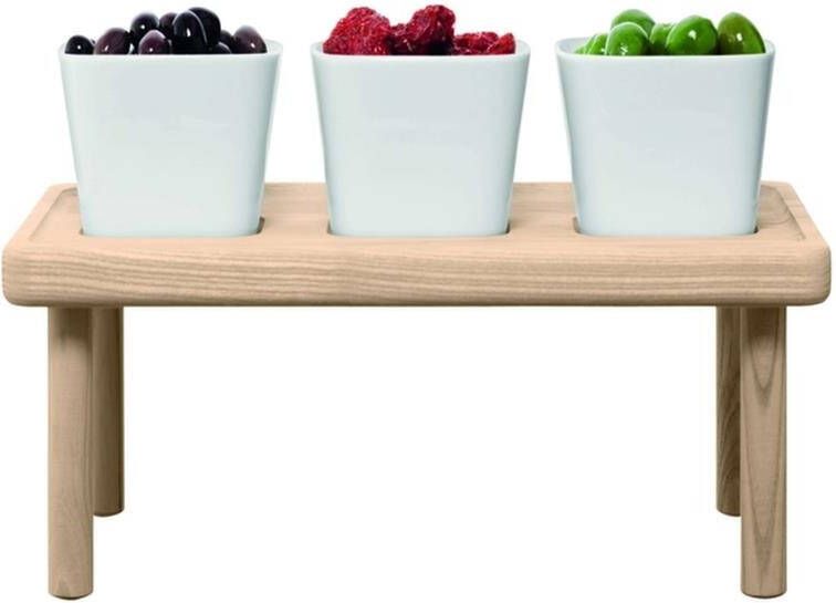LSA L.S.A. Stilt Serveerplateau Set met Schaal Set van 4 Stuks