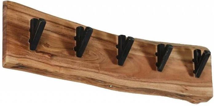 LT-Luce Kapstok Edge 5 Haaks Acacia Naturel 60cm