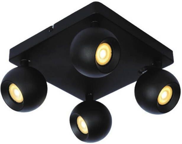 Lucide FAVORI Plafondspot 4xGU10 Zwart
