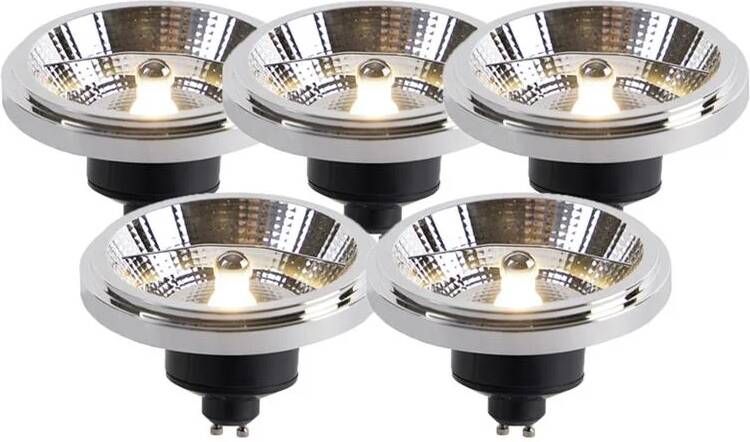 LUEDD Set van 5 GU10 dimbare LED lampen AR111 11W 810 lm 2700K