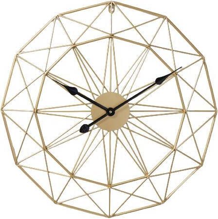 LW Collection Wandklok Megan goud 60cm Wandklok modern Industriële wandklok stil uurwerk