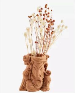 Madam Stoltz Earthenware Ganesha Vase Set van 2