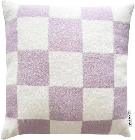 Maison Deux Sierkussen Checkerboard Lilac|White 50 x 50 cm