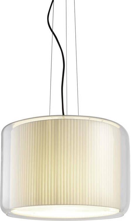 Marset Mercer Ø30 hanglamp naturel geribbeld katoen