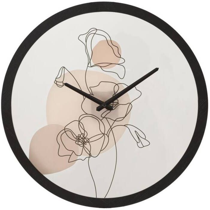 Mauro Ferretti Flower Ronde wandklok bloem in hout en glas