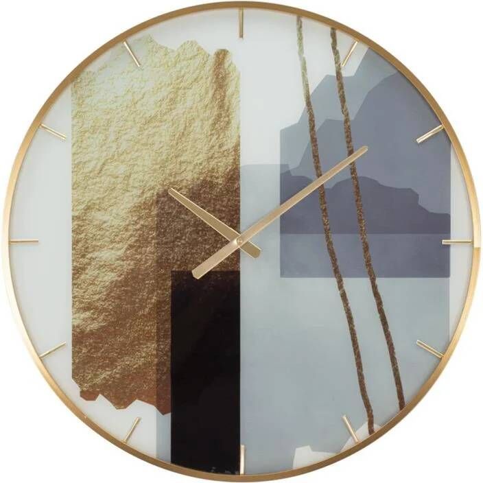 Mauro Ferretti Motif Ronde wandklok in veelkleurige houtvezels