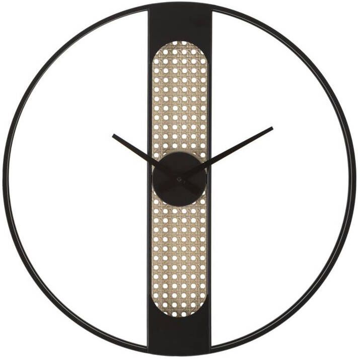 Mauro Ferretti Ribby Ronde wandklok in zwart en beige metaal