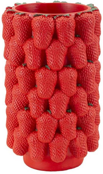 Mauro Ferretti Strawberry Vaas in rode hars bestaande uit aardbeien