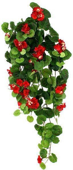 Maxi Fleur kunstplanten Geranium kunst hangplant 90cm rood
