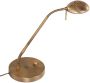 Mexlite tafellamp Biron brons glas metaal bureaulamp LED 7502BR - Thumbnail 2
