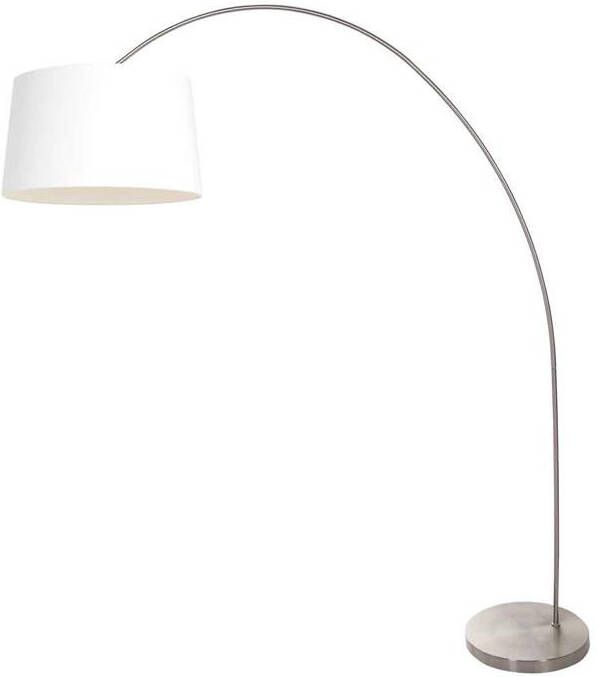 Mexlite vloerlamp Solva staal linnen metaal booglamp E27 3917ST