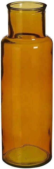 Mica Decorations Bloemenvaas Garcia gerecycled glas amber geel transparant D15 x H45 cm Vazen