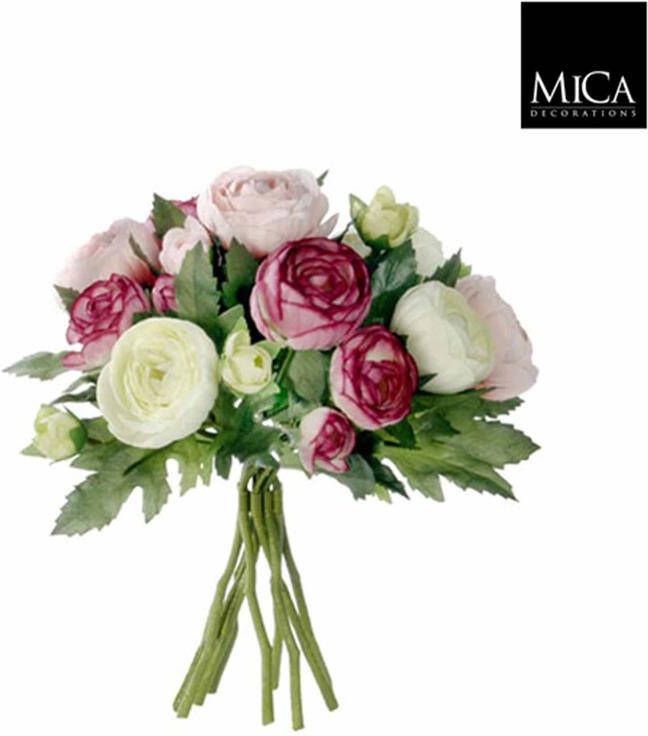 Mica Decorations ranonkel boeket maat in cm: 22 roze