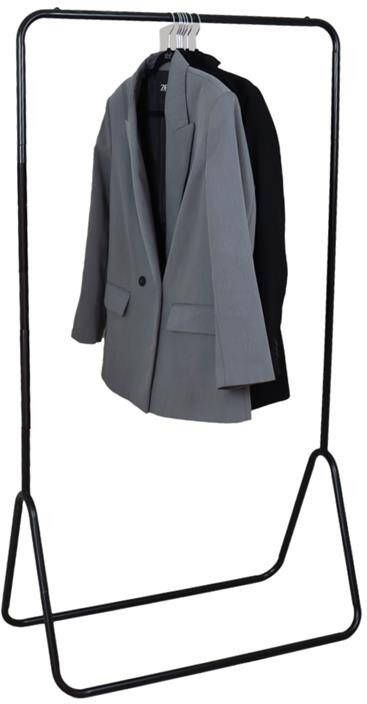 MISOU Kledingrek Metaal Industrieel Zwart 80x44x145cm