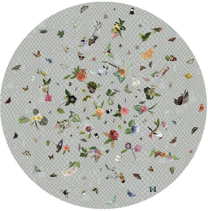 Moooi Carpets Garden of Eden Round Netting vloerkleed 250 wol grijs