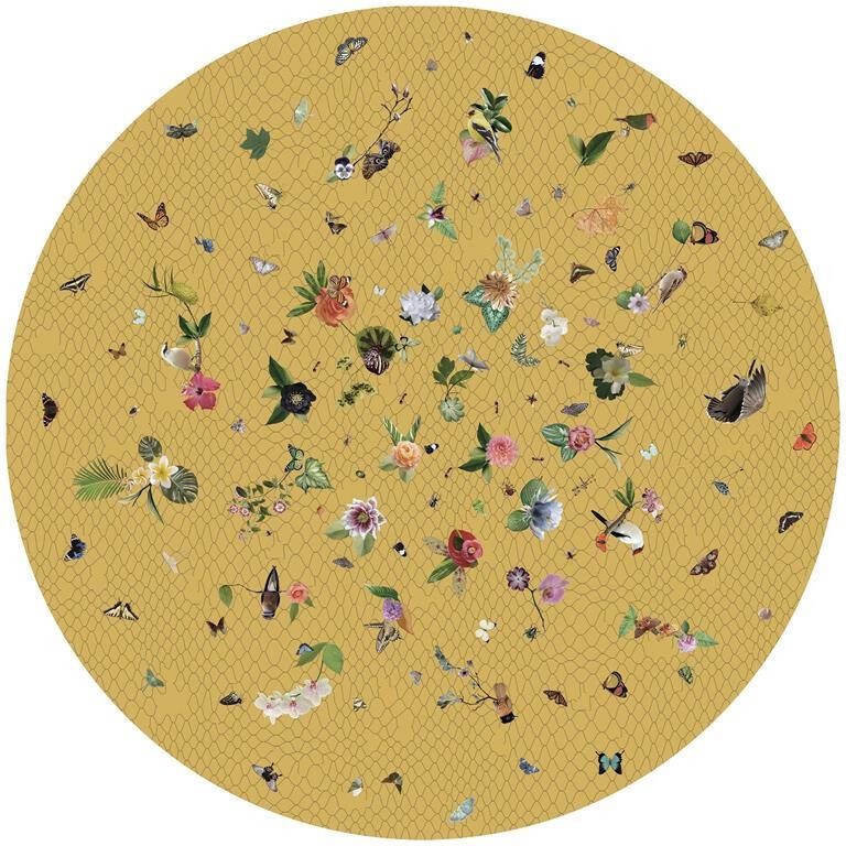 Moooi Carpets Garden of Eden Round Netting vloerkleed 350 wol geel