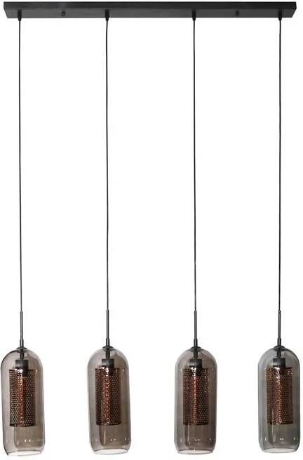 MOOS Dolf Hanglamp 4-lichts Gerookt Glas