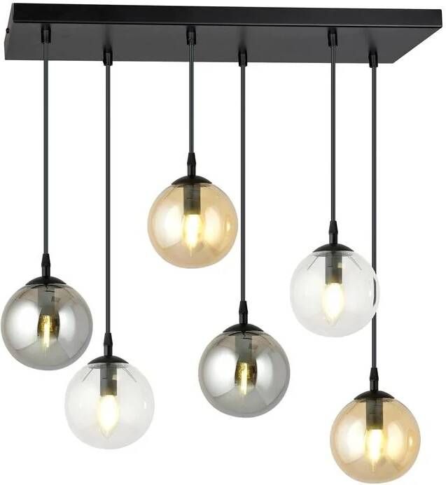 NADUVI Collection Glazen hanglamp eetkamer Cosmo 6-lichts