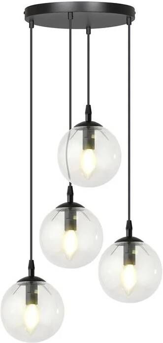 NADUVI Collection Glazen hanglamp eetkamer Cosmo rond 4-lichts