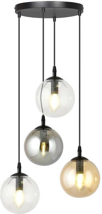 NADUVI Collection Glazen hanglamp eetkamer Cosmo rond 4-lichts
