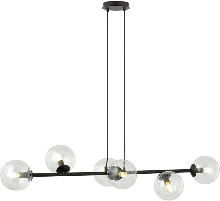 NADUVI Collection Zwarte hanglamp eettafel Valentino 6-lichts