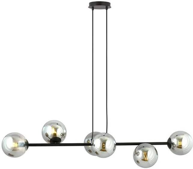 NADUVI Collection Zwarte hanglamp eettafel Valentino 6-lichts