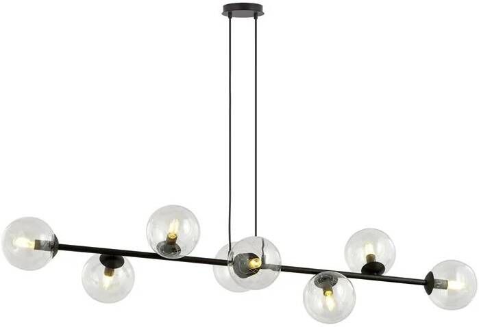 NADUVI Collection Zwarte hanglamp eettafel Valentino 8-lichts