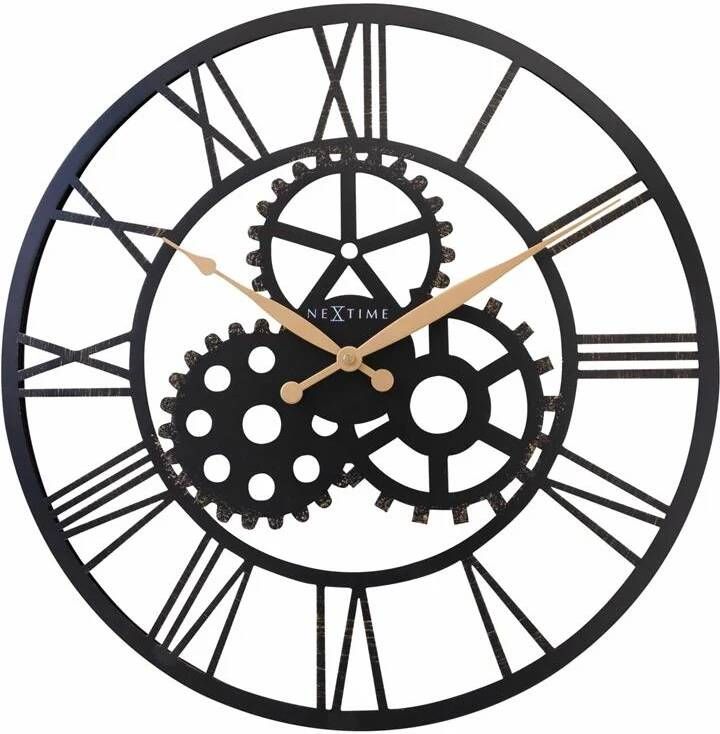 NeXtime Grote industrial wandklok 50cm Stil Metaal