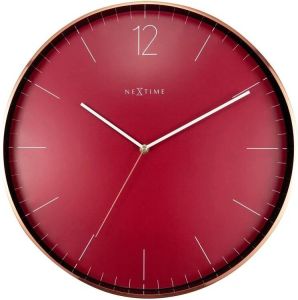 NeXtime Grote Wandklok Rood|koper Geen Tikkend Geluid! 40cm