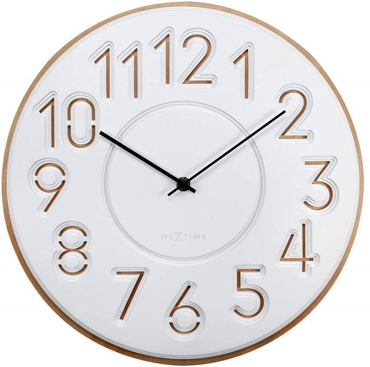 NeXtime Japanse Design Wandklok Concrete|Hout 30cm