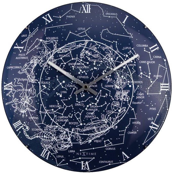 NeXtime Wandklok dia. 35 cm bol glas 'Milky Way dome'