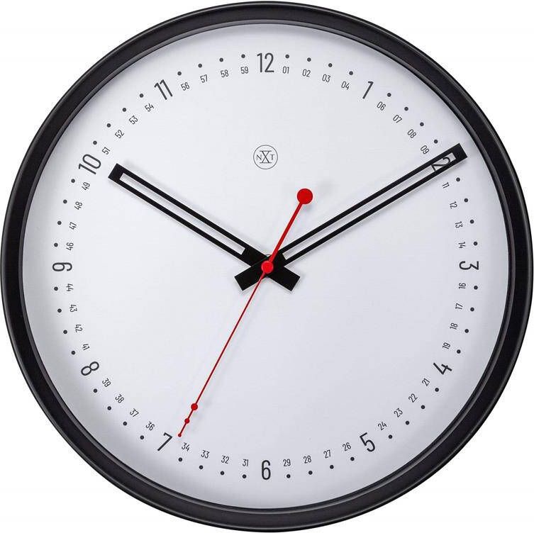 NeXtime nXt Stille Wandklok 30 cm Plastic Wit 'Sweden'