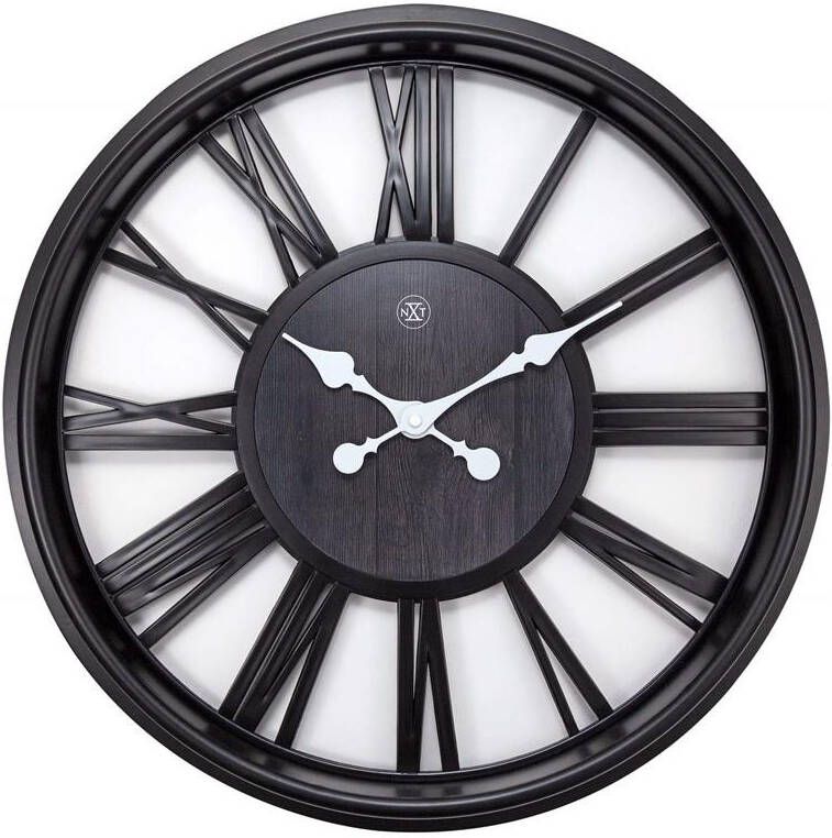 Nextime Wandklok nXt Quebec dia 51cm kunststof zwart
