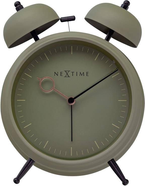 NeXtime Tafel Wekker 15x18x7cm Stil licht functie Olijf Groen