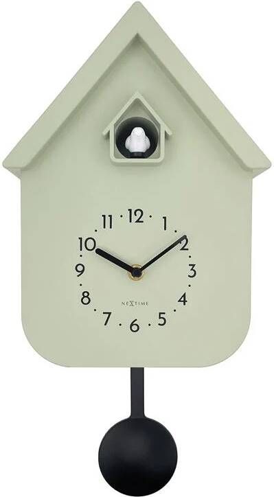 NeXtime Wandklok 21 5x41 5x8 5 cm Pendule Olijfgroen Plastic