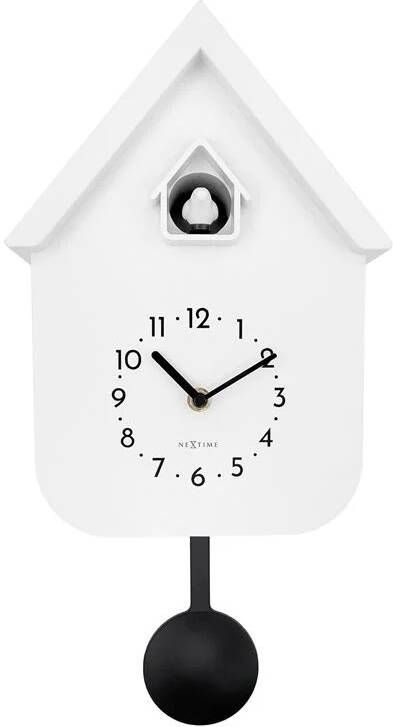 NeXtime Wandklok 21 5x41 5x8 5 cm Pendule Wit Plastic