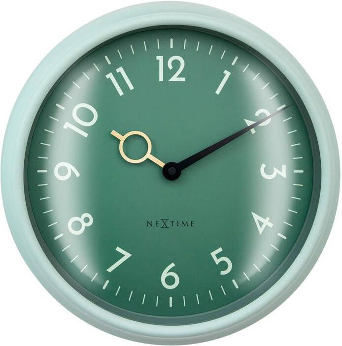 NeXtime Wandklok 30 5cm Stil Zeegroen ABS &apos;Golden