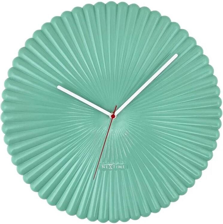 NeXtime Wandklok 40cm Stil Groen Polyresin &apos;Mousse&apos;