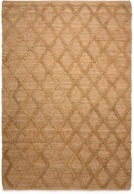 Nordic Weavers Jute vloerkleed ruiten Forde naturel 240x340 cm